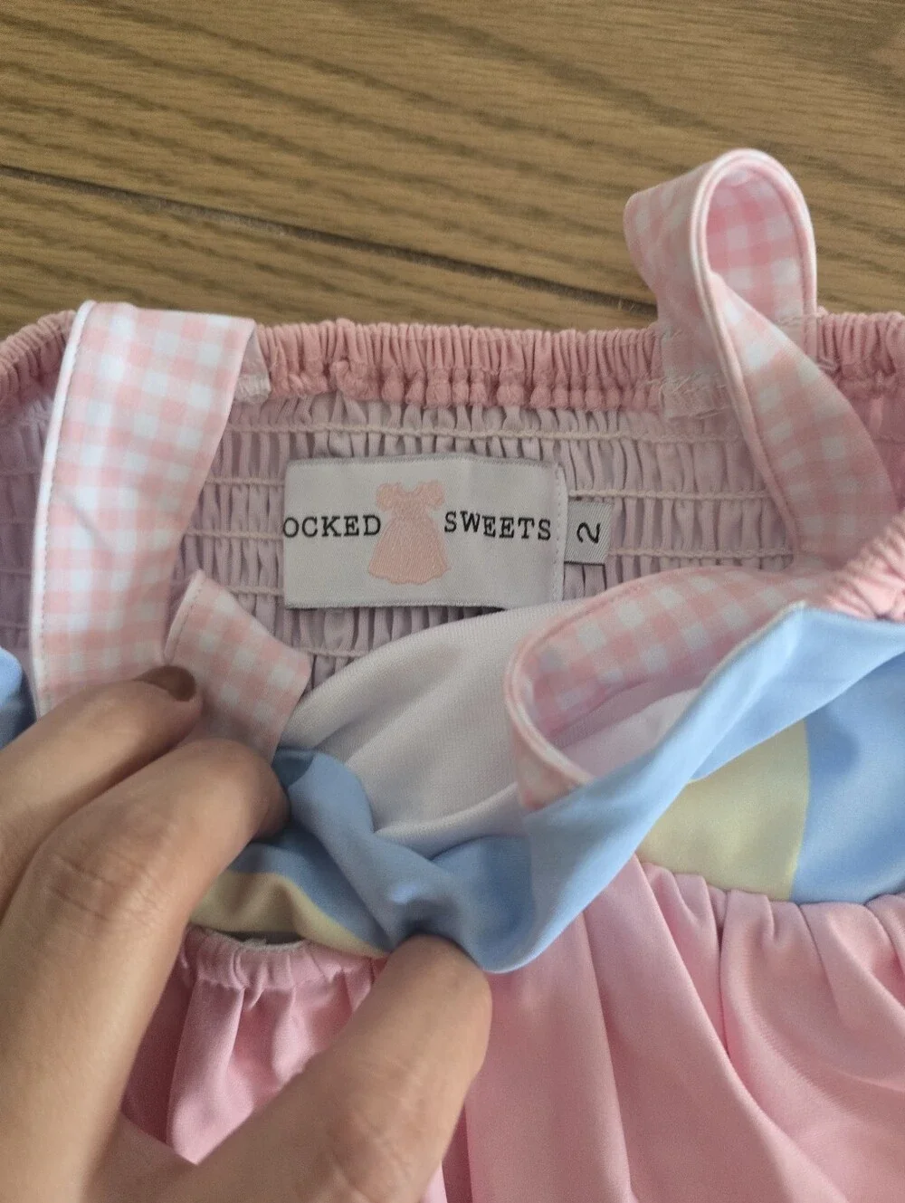 Smocked Sweets  Rainbow Swimsuit 2T